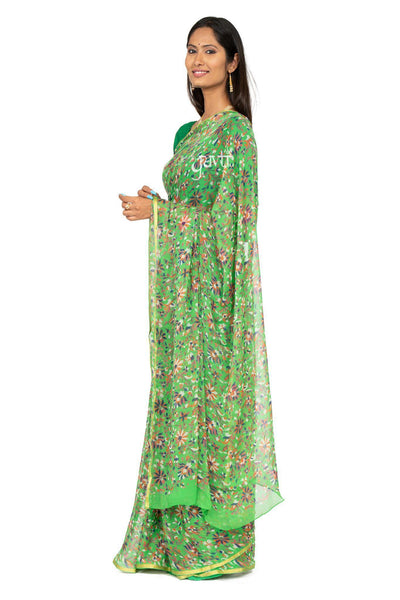 Printed Viscose Chiffon Saree - Yuvti