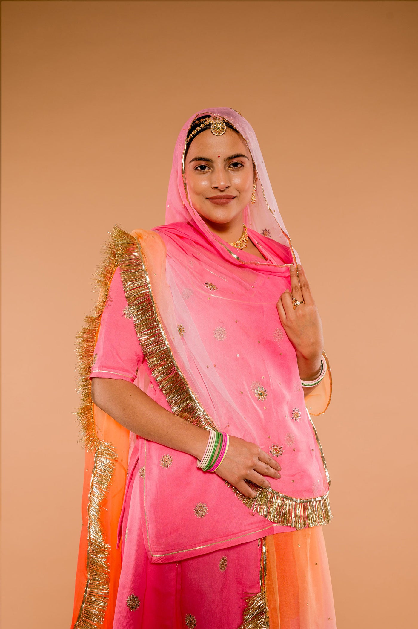 Aari Resham & Sequins Pink Suit