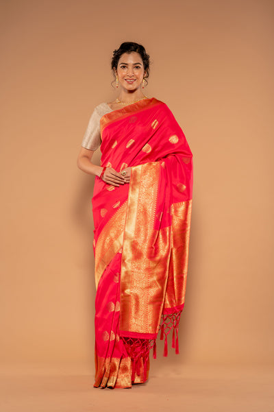 Zari Weaving Rani Dola Silk Saree